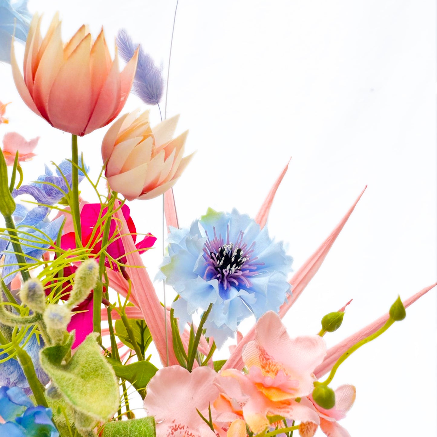 ネオンポットアレンジ【ピンク&ブルーコーンフラワー】