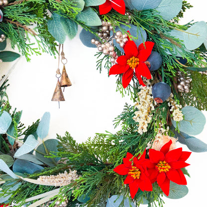 クリスマスリース【ポインセチア＆ベルリース】