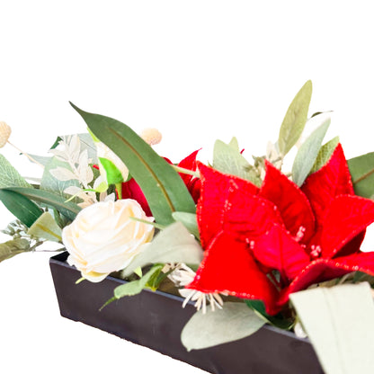 クリスマスアレンジメント【ポインセチア＆ローズテーブルアレンジ】